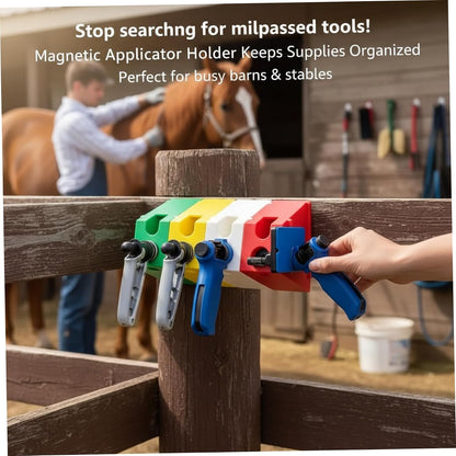  Lot De 4 Porte-outils Magnétiques Pour Bétail – Support Magnétique Puissant Pour Outils De Soins Des Animaux, Fournitures Pour Bétail Et Chèvres Pour Organiser La Grange, L'étal, Le Camion, Les