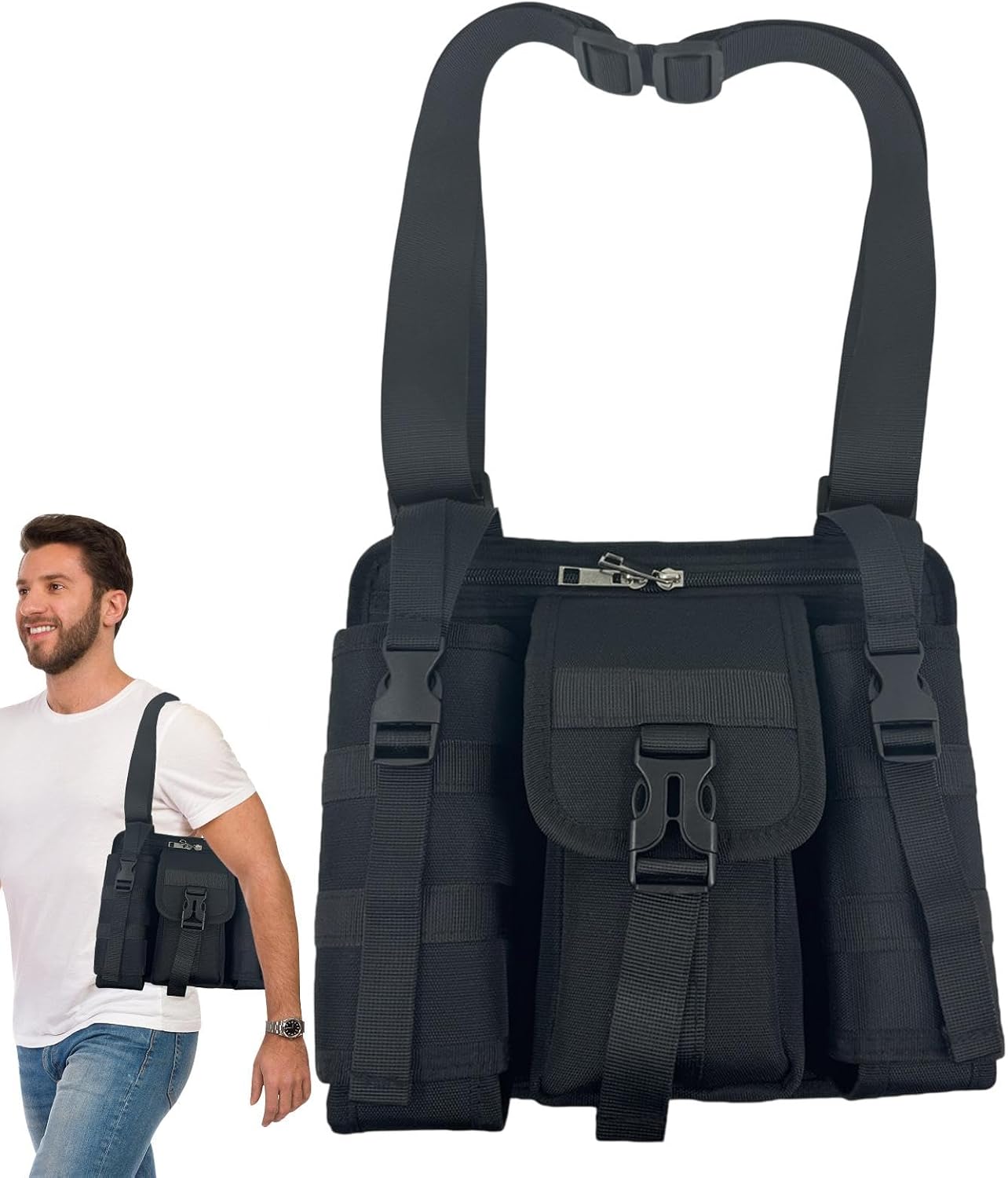  Petite Pochette à Outils,petit Sac à Outils - Seau Organisateur D'outils Multifonctionnel - Sac De Poitrine Porte-outils, Rangement Et Organisation De Voiture Pour L'extérieur Et L'intérieur