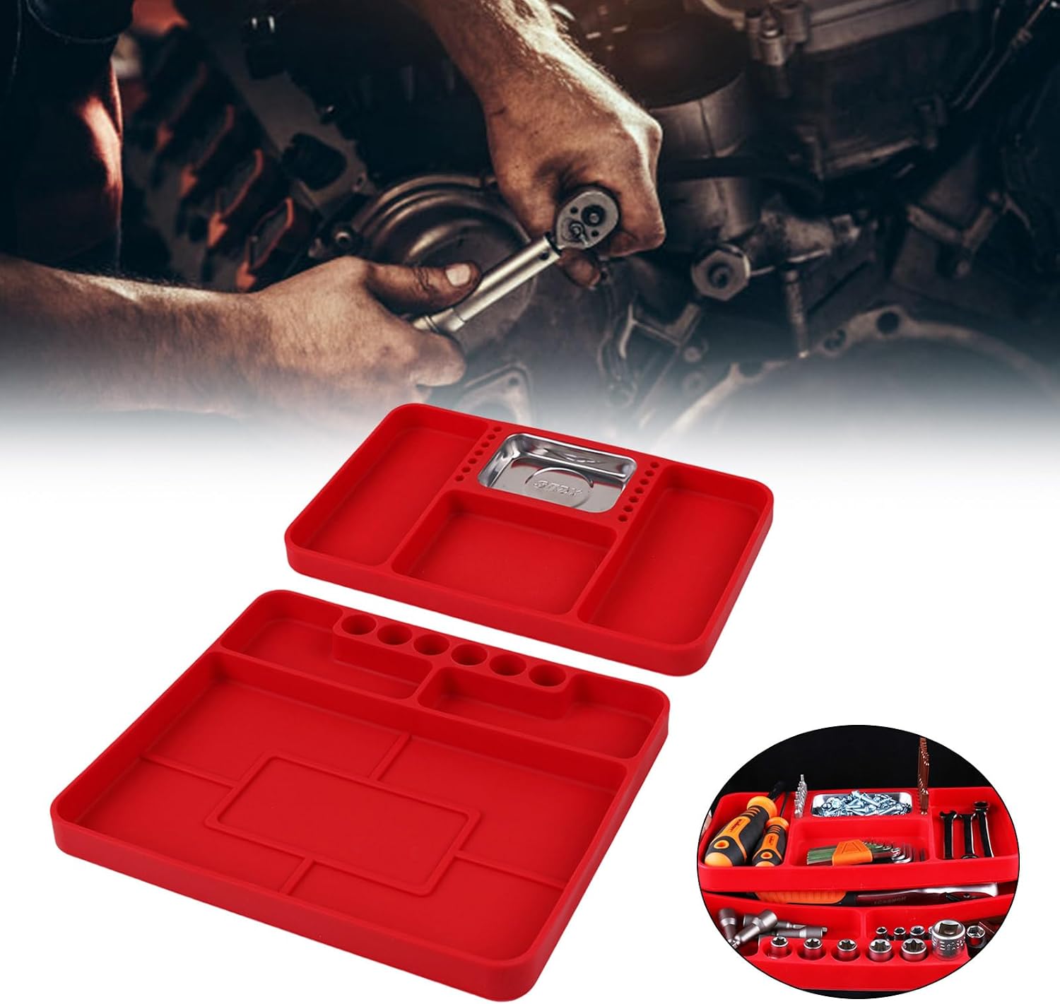  Plateau à Outils En Silicone Souple Pliable Et Facile à Nettoyer Pour Les Techniciens Gestion Efficace Des Outils Dans Les Réparations En Atelier