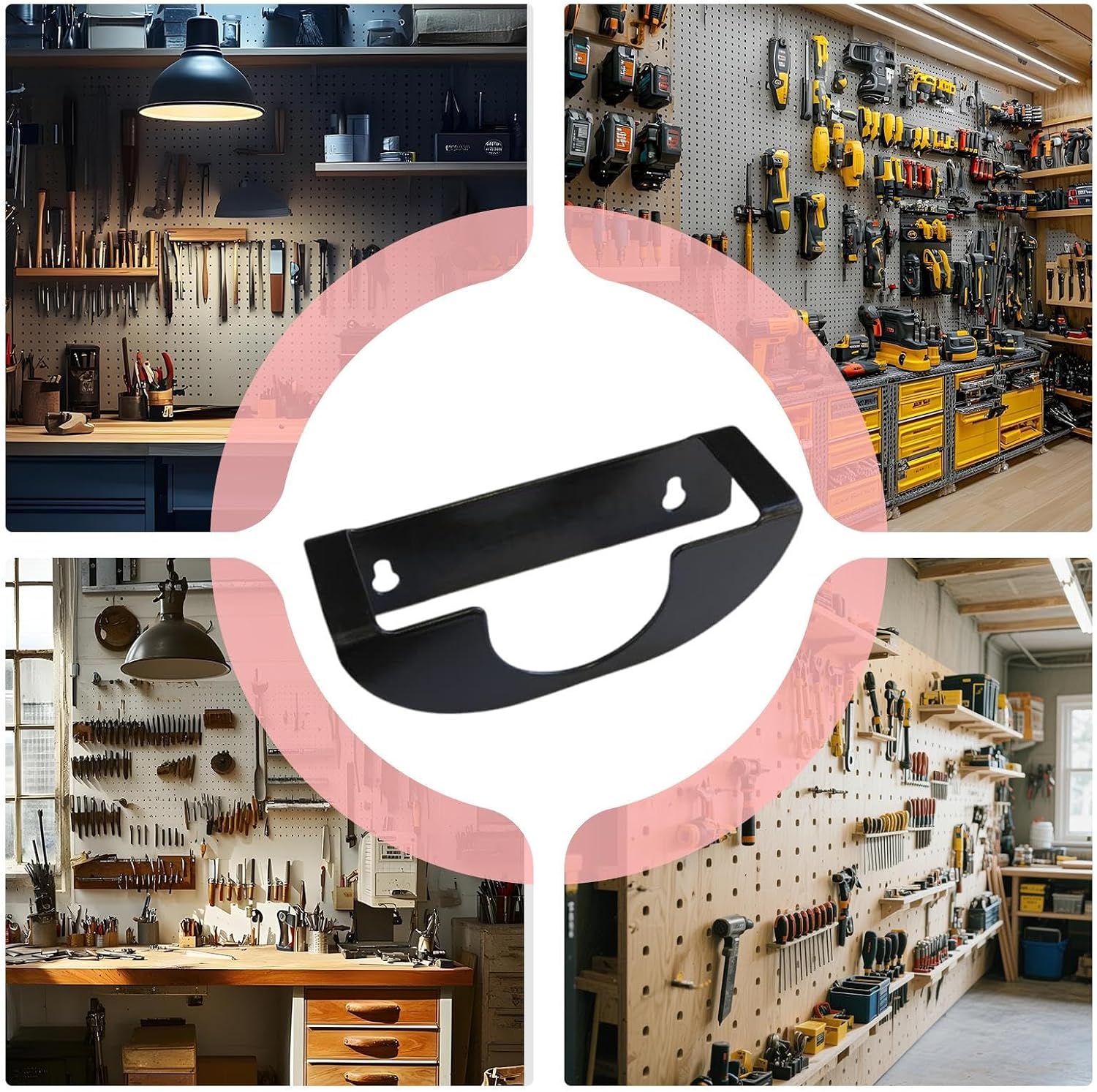  Power Tool Organizer, Metal Power Tool Shelf, Heavy Duty Wear-Resistant Rack, Garage Storage, Multifunctional Holder For Angle Grinder Polishing Sanding Machine Tools, 150g Black