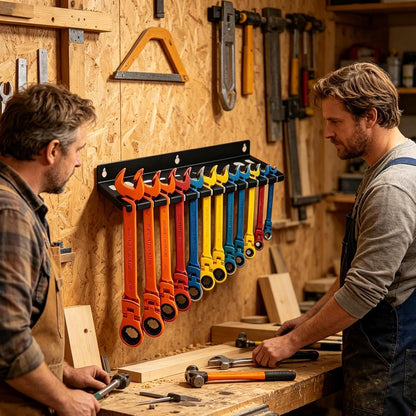  Generisch Porte-clés Et Organiseur – Étagère De Rangement Pour Clés Mixtes , Grande Capacité Avec Bandes Magnétiques, Acier à Outils Robuste, Montage Mural Peu Encombrant, Pour Le Garage