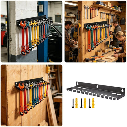  Generisch Porte-clés Et Organiseur – Étagère De Rangement Pour Clés Mixtes , Grande Capacité Avec Bandes Magnétiques, Acier à Outils Robuste, Montage Mural Peu Encombrant, Pour Le Garage