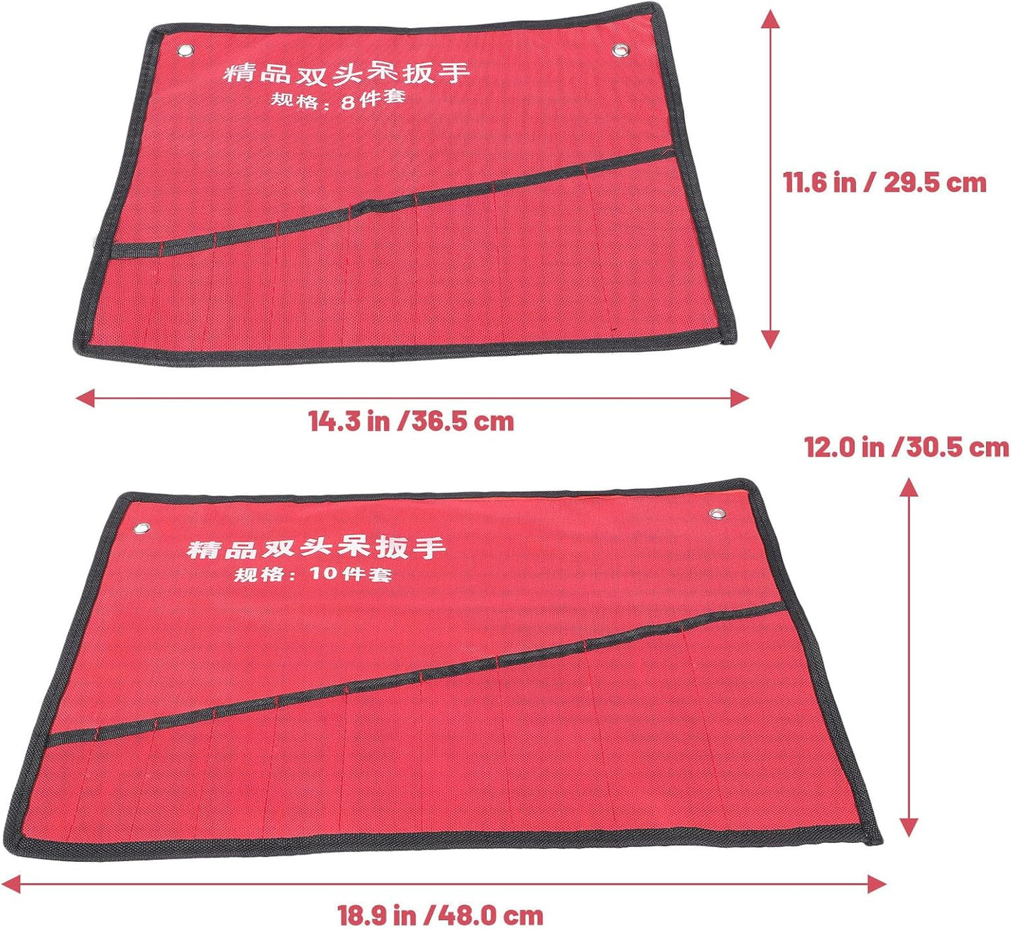  Healvian Pochette De Rangement Pour Outils En Tissu Oxford Rouge, 4 Pièces, Légère Et Facile à Nettoyer, Support Enroulable Pour Boîte à Outils Et Atelier