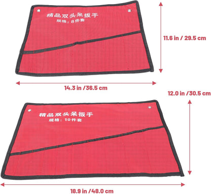  Healvian Pochette De Rangement Pour Outils En Tissu Oxford Rouge, 4 Pièces, Légère Et Facile à Nettoyer, Support Enroulable Pour Boîte à Outils Et Atelier