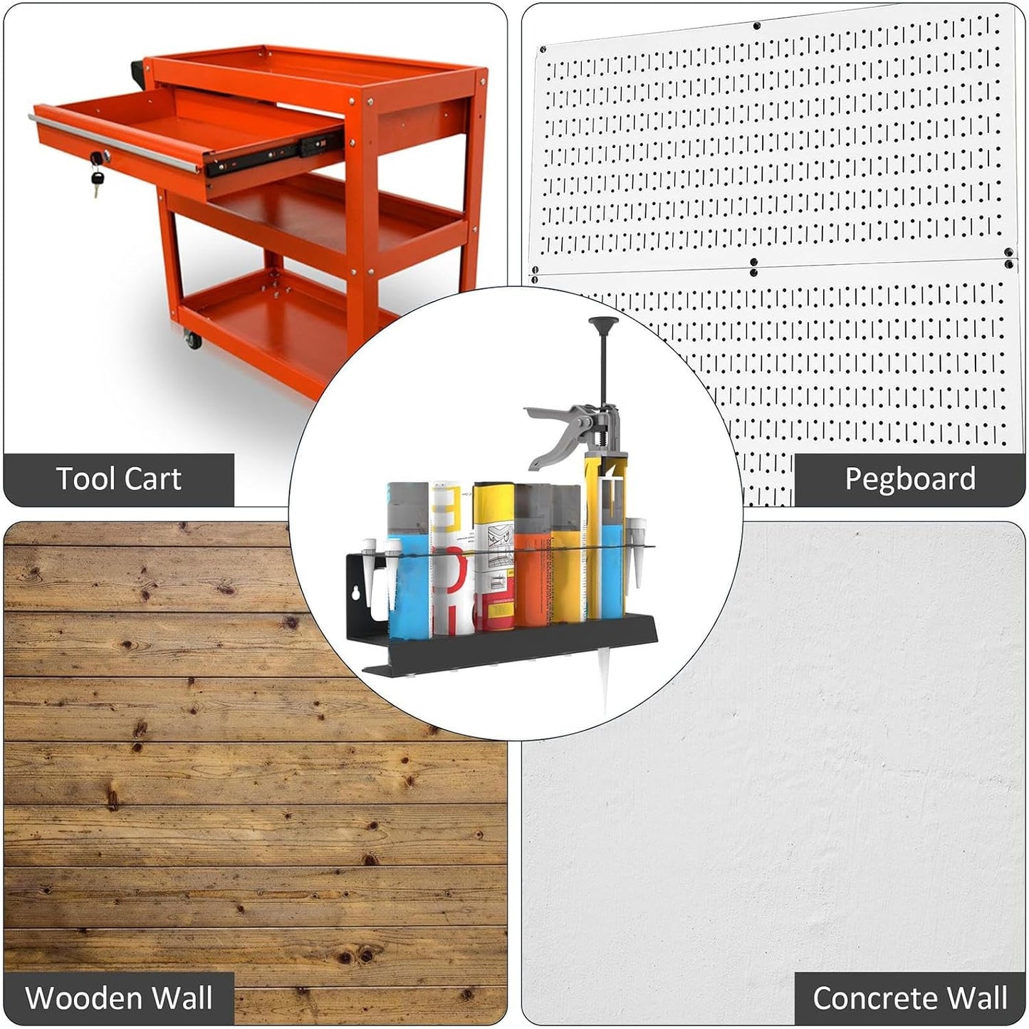  Support Pour Cartouche De Mastic | Rangement Pour Bouteilles Spray,Organisateur Mural Pour Bombes Aérosols Et Produits D'Étanchéité Pour Garage Et Détailing Auto