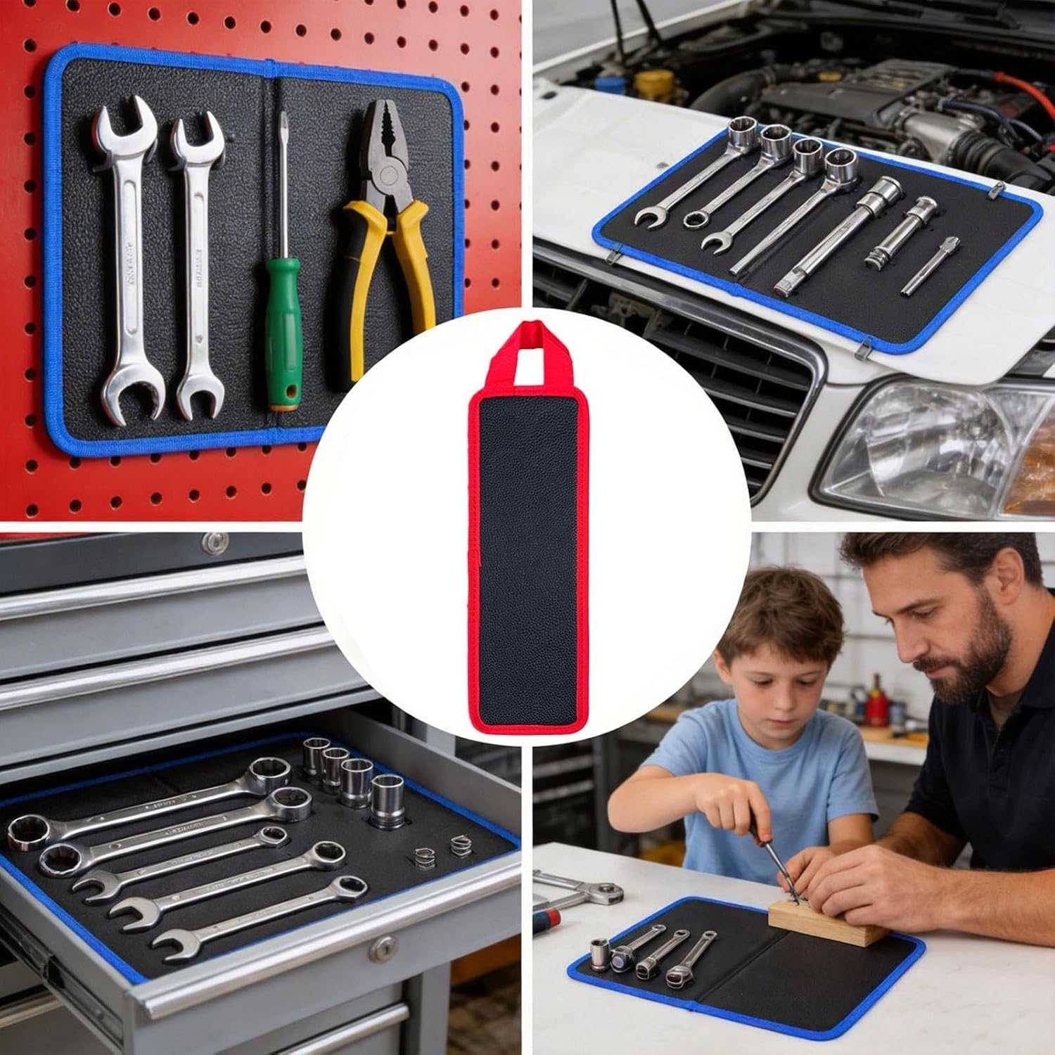  Tapis Magnétique Pour Outils,Support Magnétique Avec Poignées Et Matériel | Tapis Flexible De Rangement Pour Outils | Pour Garage Atelier Réparation Automobile Jardin Maison À