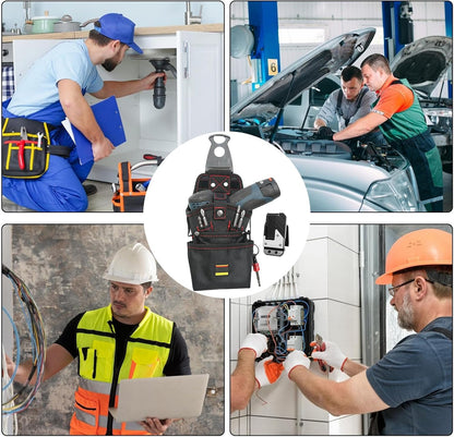  Sac à Outils De Ceinture | Sac Porte-Outils Ceinture Aimanté | Organisateur Résistant Aux Rayures Pour Électricien Sur Chantier BTP Et Atelier