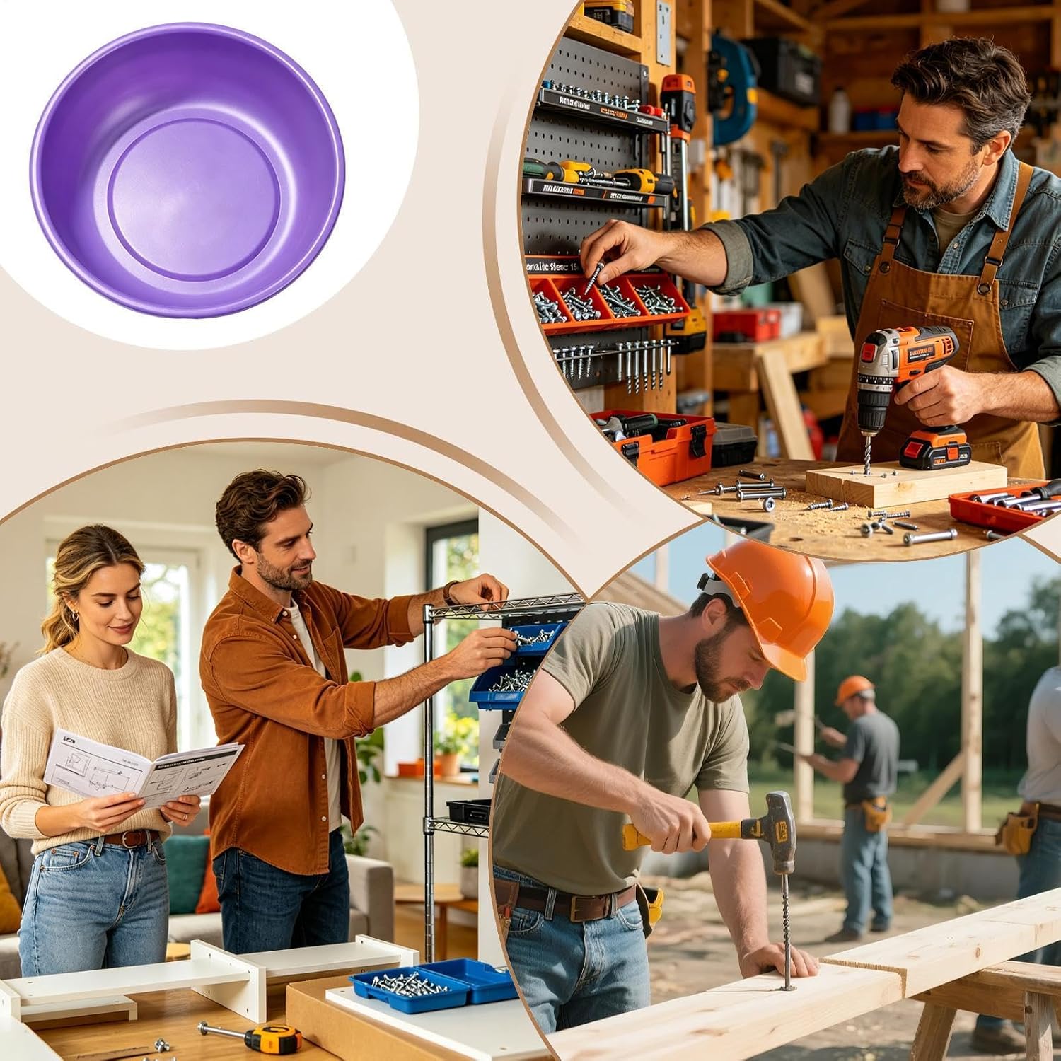  Plateau à Outils Magnétique | Organisateur En Acier Inoxydable,Organisateur D'outils | Pour Atelier De Garage De Réparation De Voiture De Stockage
