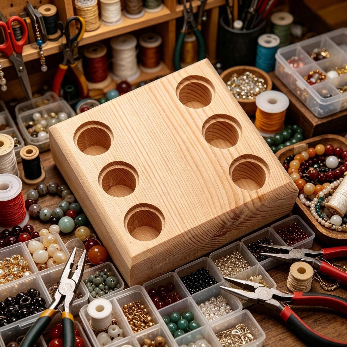  Range-Pinces,Plateau De Rangement En Bois Avec Fentes Multiples Pour Pinces,Organisateur Outils Perlage | Pour Garage, Établi, Armoire, Service Mécanicien, Travaux Construction