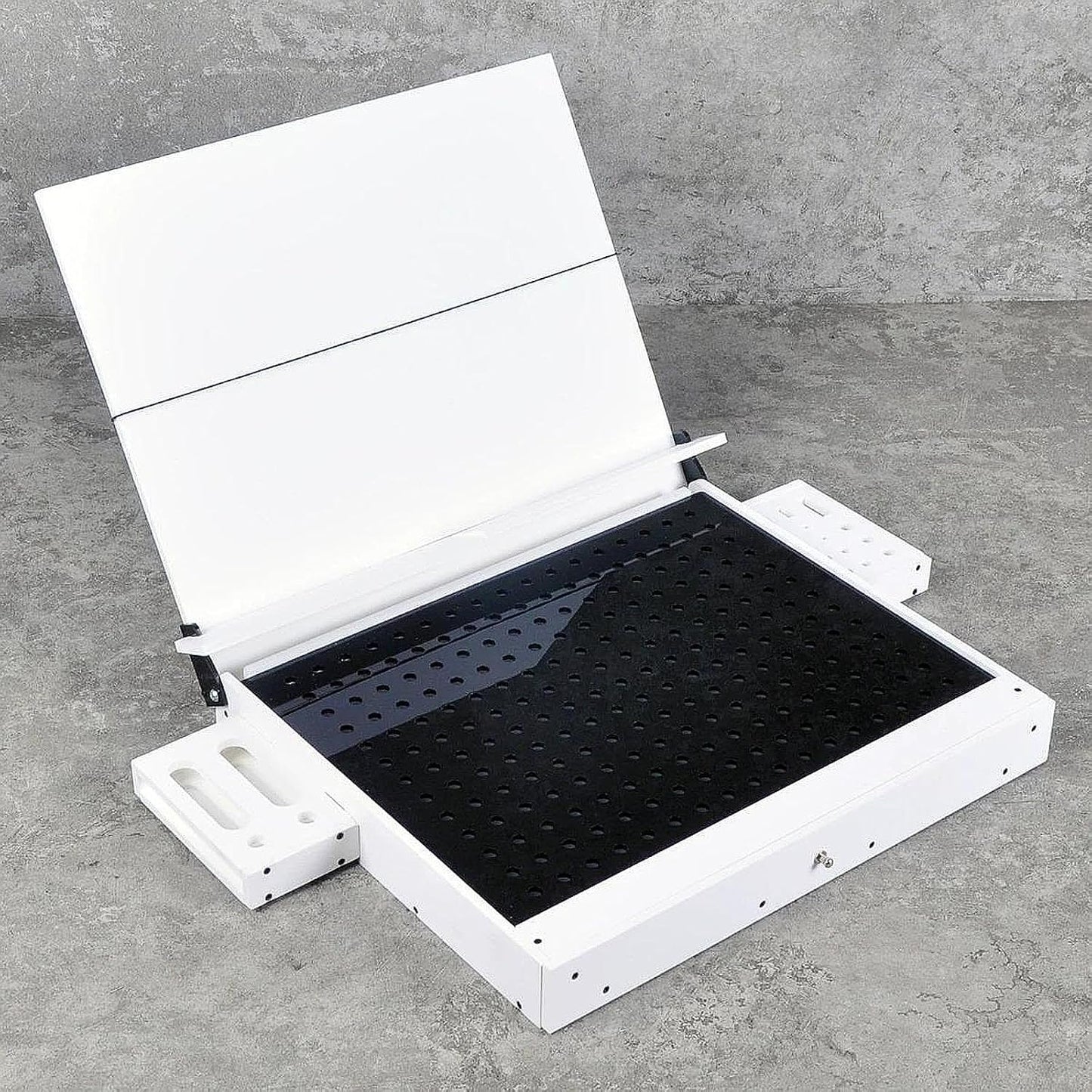  MagiDeal Établi Pour La Fabrication Maquettes, Boîte Construction Maquettes, Poste Travail Pour Pièces Précision, Organisateur D'outils, Blanc