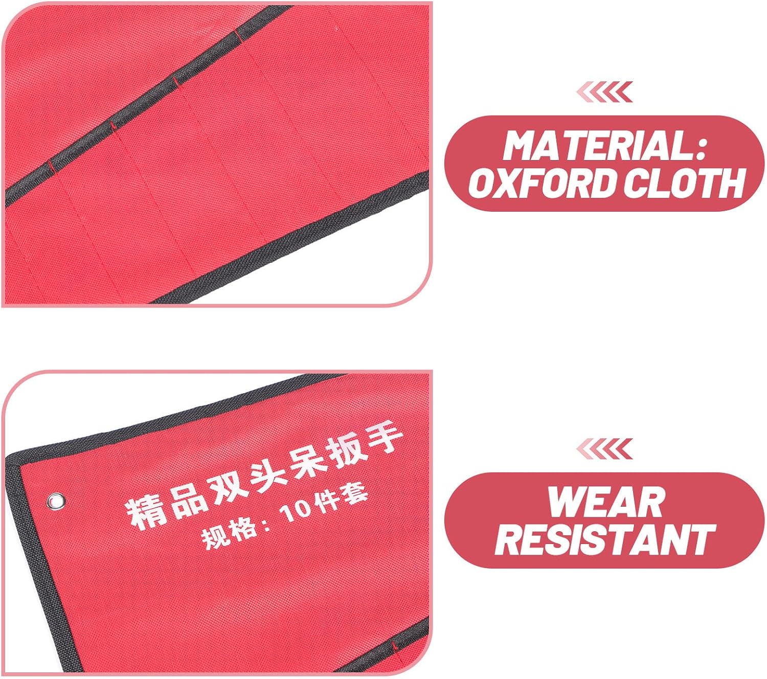  Healvian Pochette De Rangement Pour Outils En Tissu Oxford Rouge, 4 Pièces, Légère Et Facile à Nettoyer, Support Enroulable Pour Boîte à Outils Et Atelier