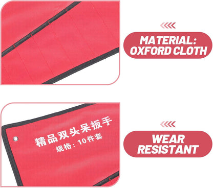 Healvian Pochette De Rangement Pour Outils En Tissu Oxford Rouge, 4 Pièces, Légère Et Facile à Nettoyer, Support Enroulable Pour Boîte à Outils Et Atelier