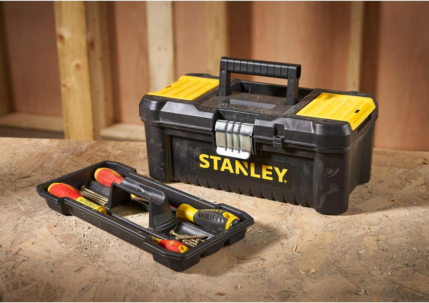  Stanley Stst1-75515 Boîte À Outils Avec Plateau Porte-Outils Amovible - 2 Organiseur & Tayg 22555 Casier à Séparateurs Amovibles Basic Line Nº 22-21, Noir