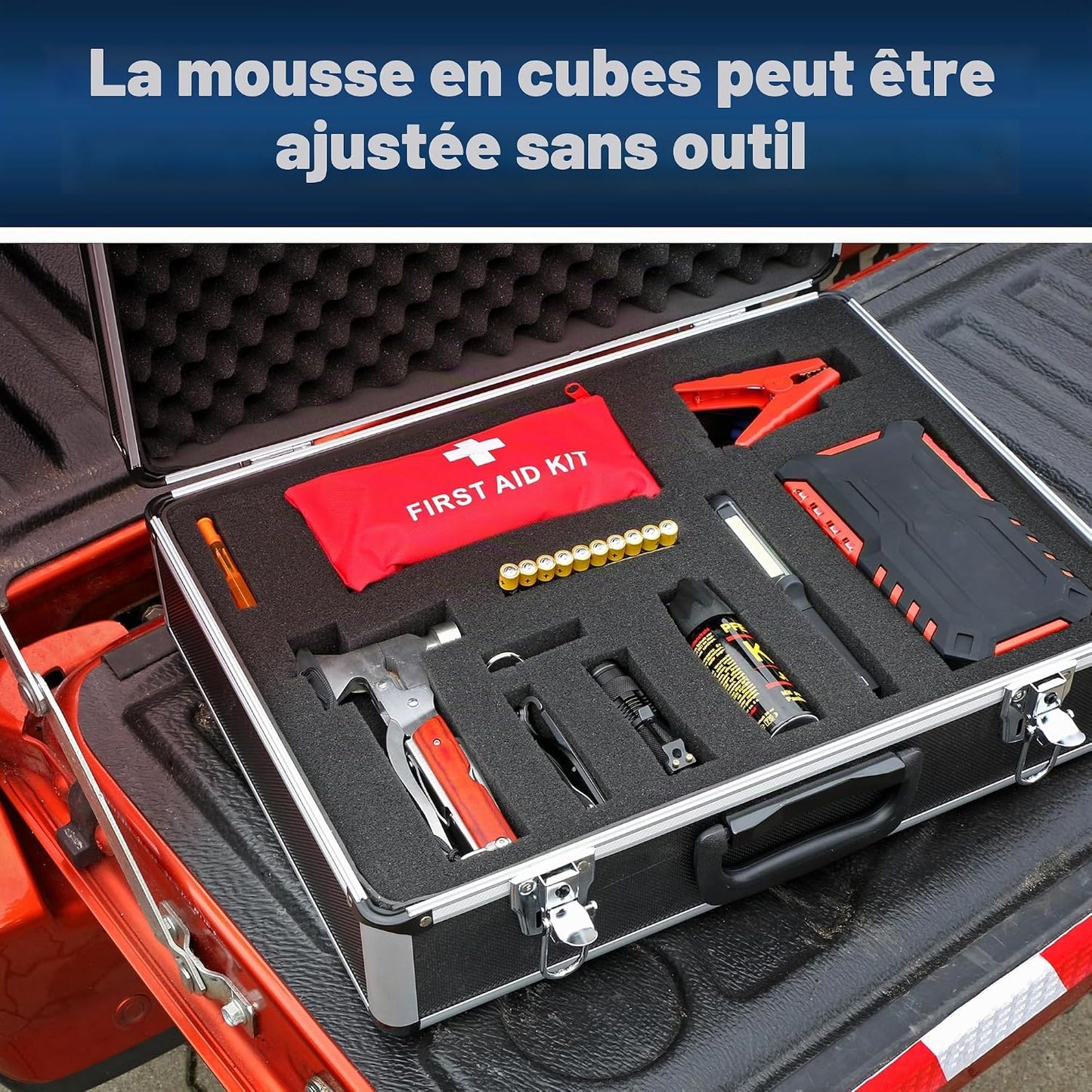  Peak Tech P 7310 - Mallette Universelle Pour Instruments De Mesure, Robuste En Aluminium, Compartiment à Outils, Rembourrage En Mousse, Verrouillable, Anti-Poussière, XL - 460 X 330 X 150 Mm