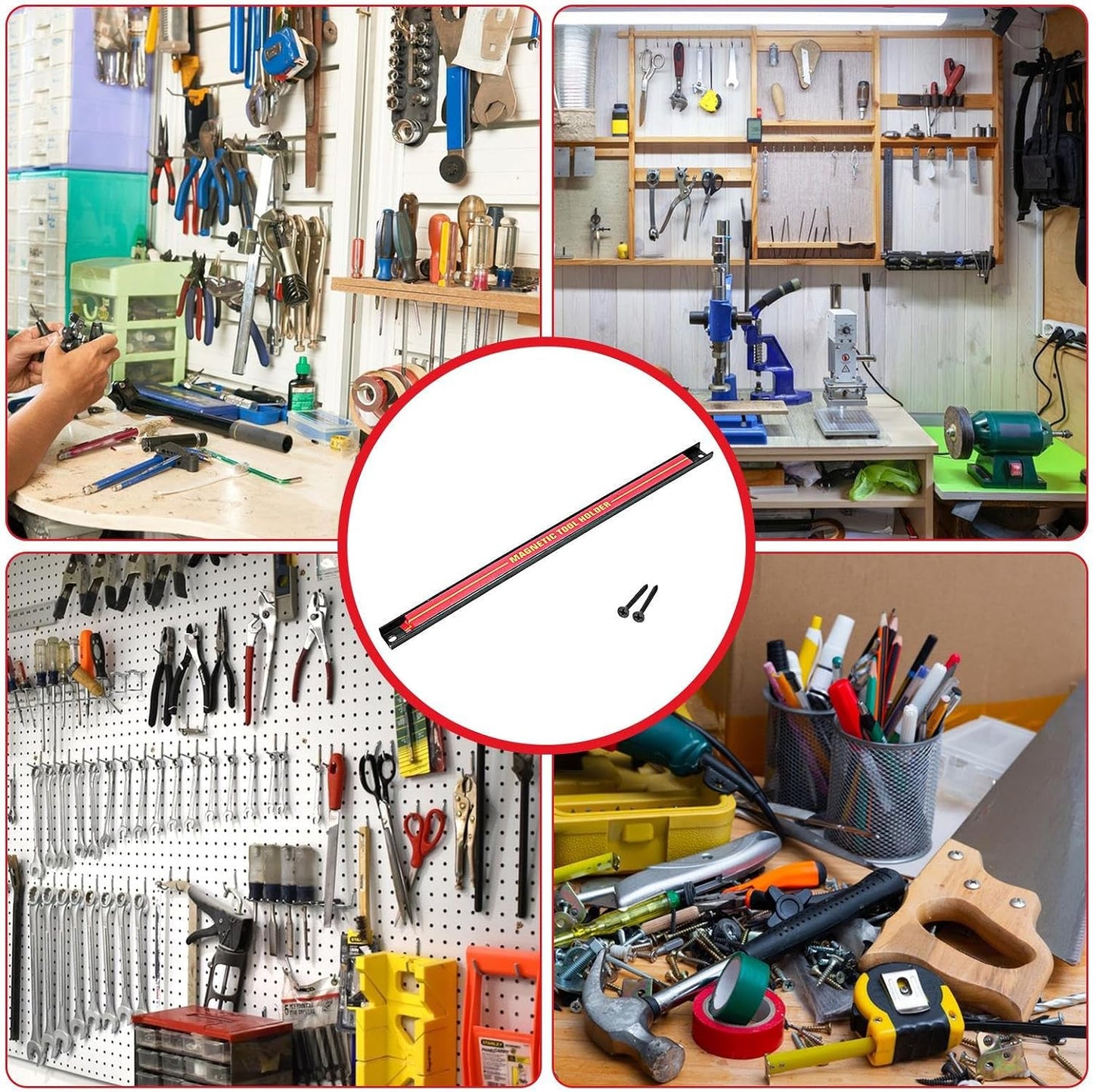  Organisateur D'outils Magnétique, Bande Porte-outils Magnétique - Support De Stockage D'outils De Grande Capacité,Organisateur Peu Encombrant Pour Atelier, Atelier De Réparation Automobile, M