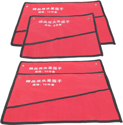  Healvian Pochette De Rangement Pour Outils En Tissu Oxford Rouge, 4 Pièces, Légère Et Facile à Nettoyer, Support Enroulable Pour Boîte à Outils Et Atelier
