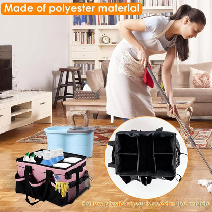  Housekeepers Sacs De Nettoyage, Organisateur De Nettoyage Avec Poignée, 40 X 25 X 24 Cm, Rangement Multi-poches, Construction En Tissu Durable Pour Cuisine, Dortoir, Salle De Bain, Camping, Voiture