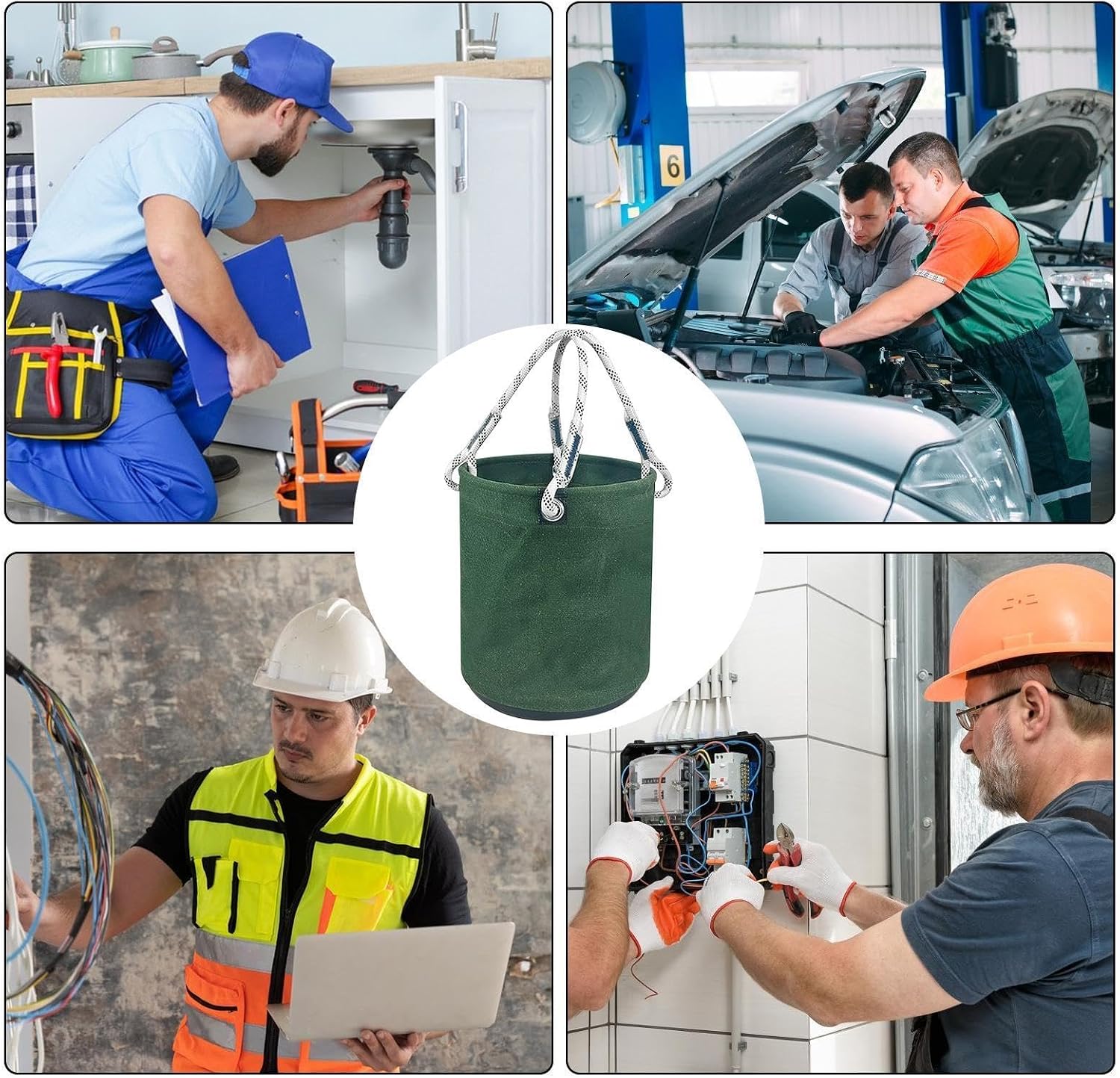  Organisateur Outillage Électrique Seau,Pochette De Rangement Organisation Outils - Transport Matériel Électrique Poste De Travail Léger Jardin Construction