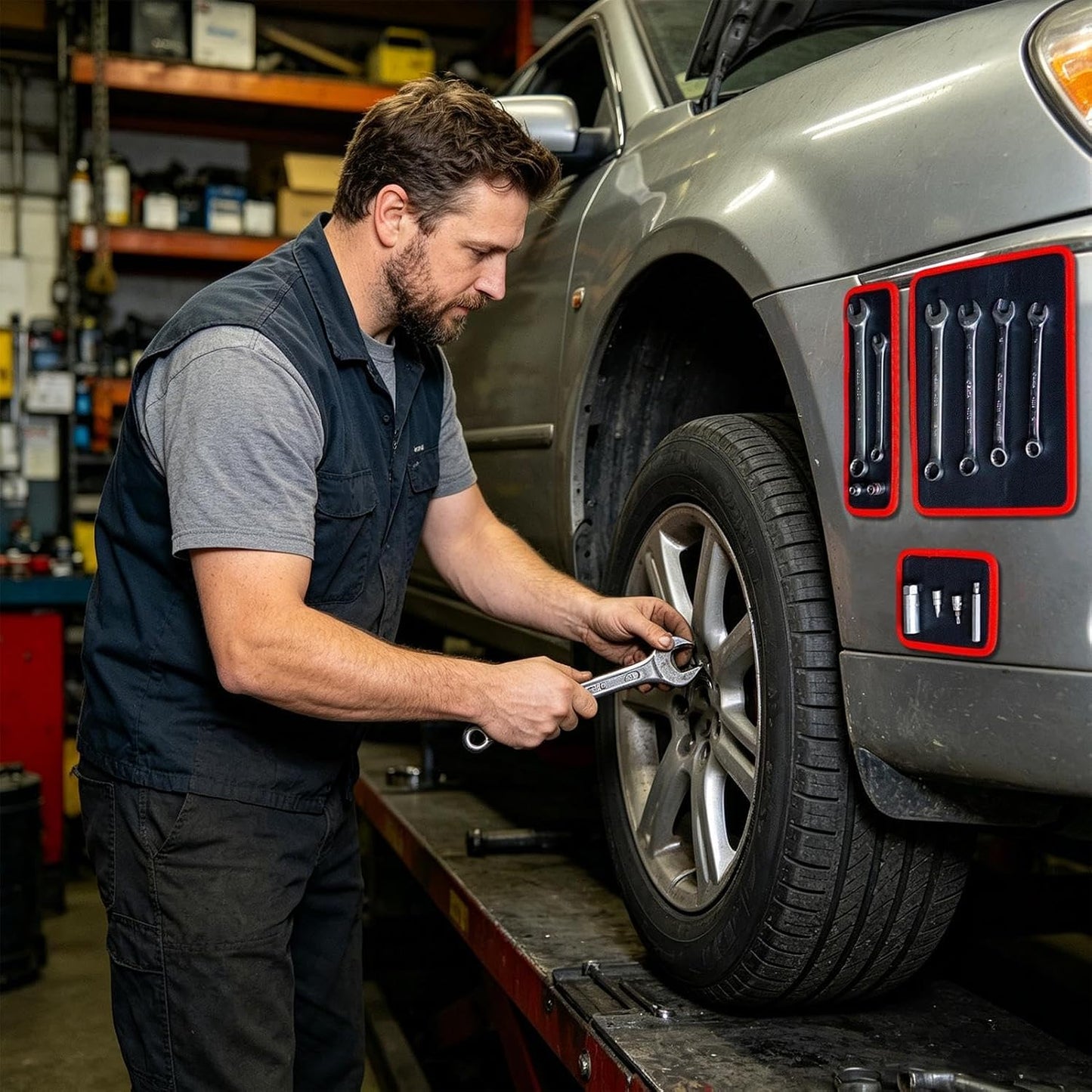  Support Magnétique Pour Outils – Organiseur De Pièces Magnétiques Antidérapant Flexible | Pour Clés, Boulons, Mécaniciens, Réparation Automobile, Voiture, Garage, Maison