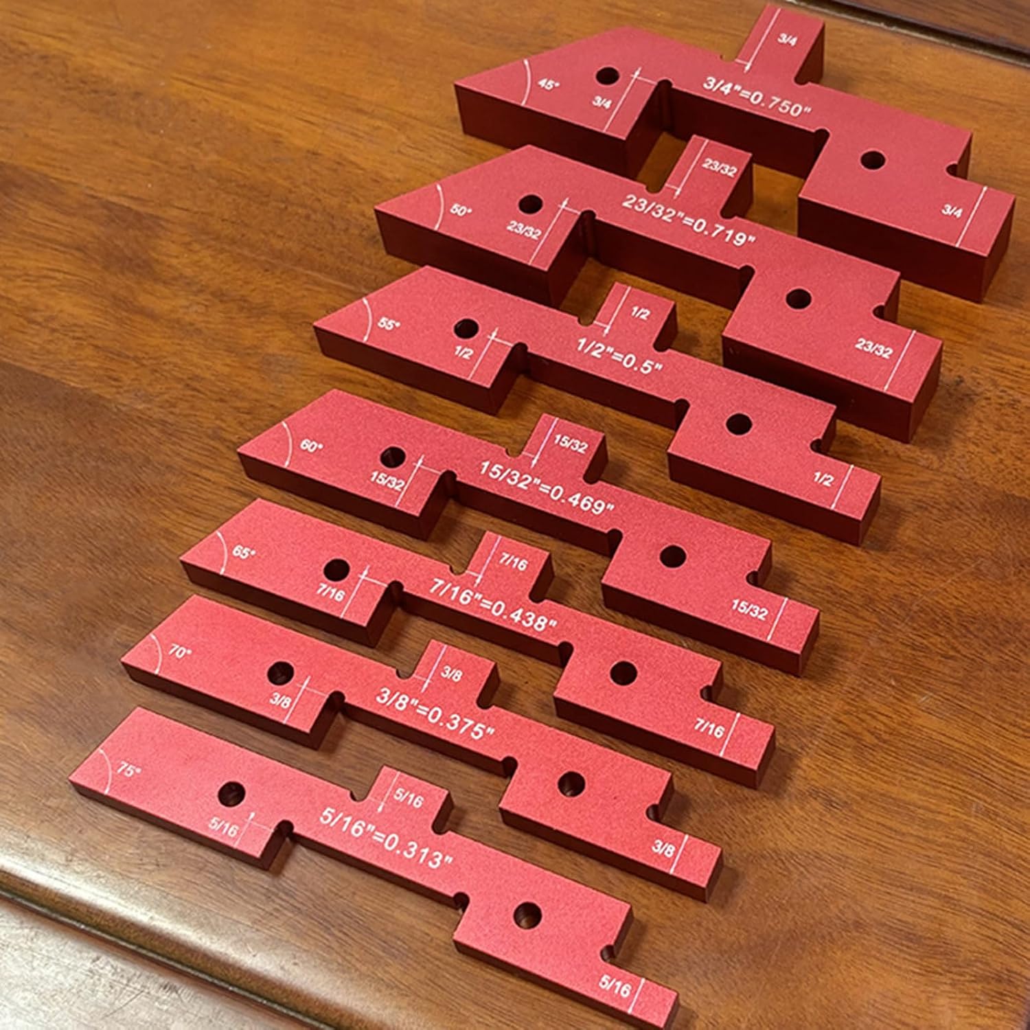  Lot De 7 Barres De Réglage De Table De Toupie En Aluminium De Précision, Jauges De Hauteur, Outils De Travail Du Bois