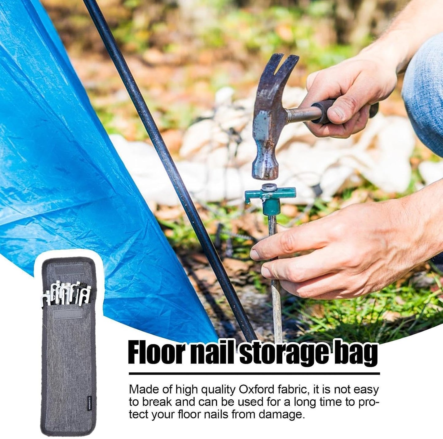GENERIC Sac à Piquets De Tente | Organiseur De Piquets De Tente – Sac De Rangement Pour L'extérieur, La Randonnée, La Chasse, Et Autres, Rangement D'outils Pour Le Camping, Accessoires De Camping