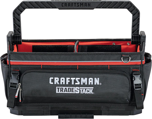  CRAFTSMAN Trade STACK CMST21451 Sac à Outils Avec Fermeture éclair, 56,8 Cm, Polyester, Noir/rouge