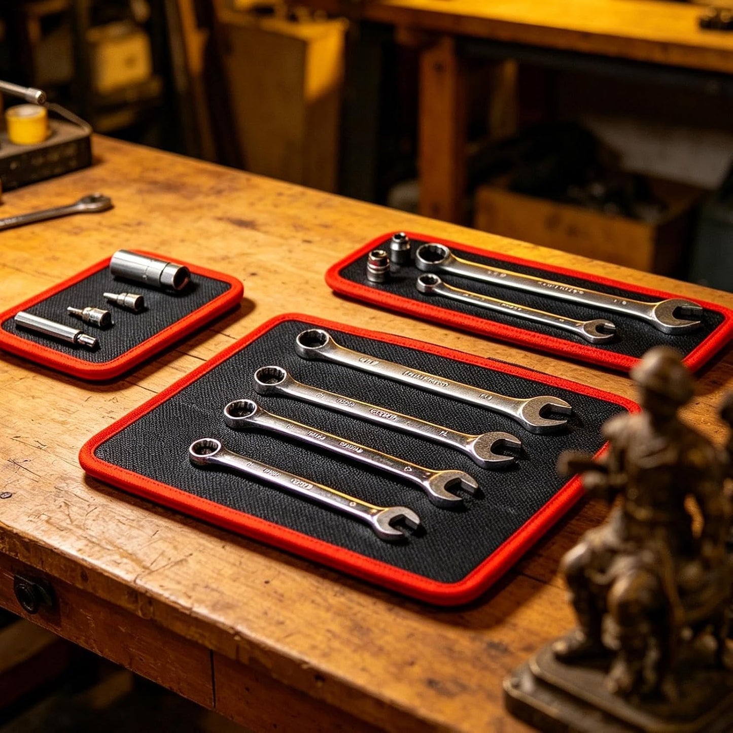 Tapis Magnétique Pour Outils – Organiseur De Pièces Antidérapant | Tapis à Outils Magnétique Antidérapant Flexible | Pour Mécanicien, Atelier, Réparation Automobile, Garage, Tournevis, Clés, Boulons