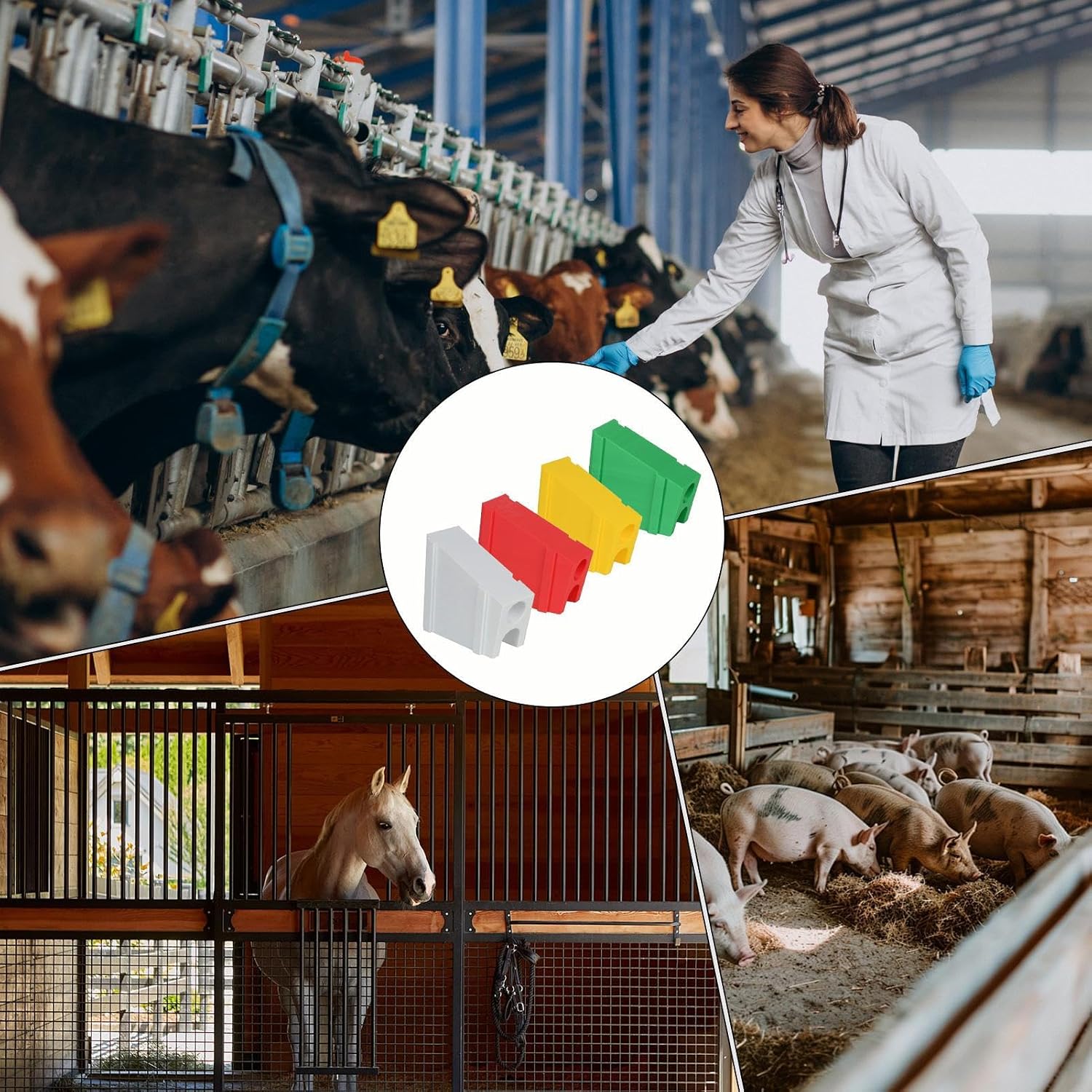 Generisch Livestock Support à Outils Magnétique Pour La Ferme | 4 Supports Robustes Pour Cheval De Chat, Organisateur Parfait Pour Les Outils De Barn D'écurie, D'atelier, De Garage