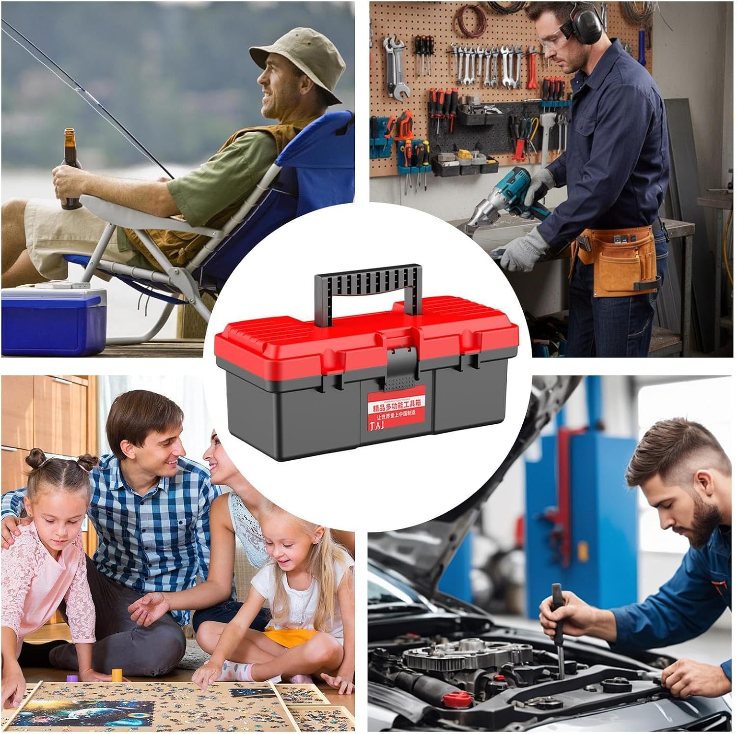 Genérico Petite Boîte à Outils à Main, Résistante Et Portable Avec Poignée Pour Bricolage, Organisation D'outils Pour Réparations Domestiques, Pour Véhicule, Voiture, Bureau, Atelier, Garage, Voyage, Excursion