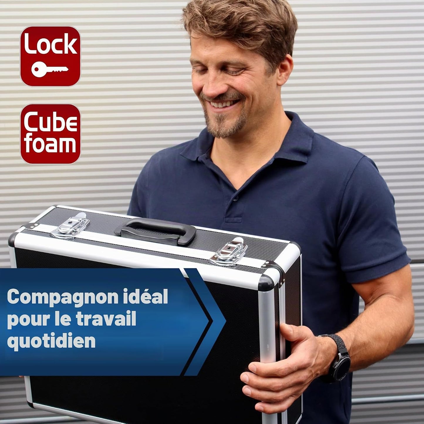  Peak Tech P 7310 - Mallette Universelle Pour Instruments De Mesure, Robuste En Aluminium, Compartiment à Outils, Rembourrage En Mousse, Verrouillable, Anti-Poussière, XL - 460 X 330 X 150 Mm