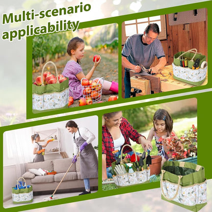 Genérico Panier De Jardinage Avec Poignée En Oxford, Spacieux, Porte-outils De Jardinage Multi-poches Pour Femmes, Hommes, Jardiniers, électriciens, Cour, Patio, Pelouse, Gants De Travail, Gadgets