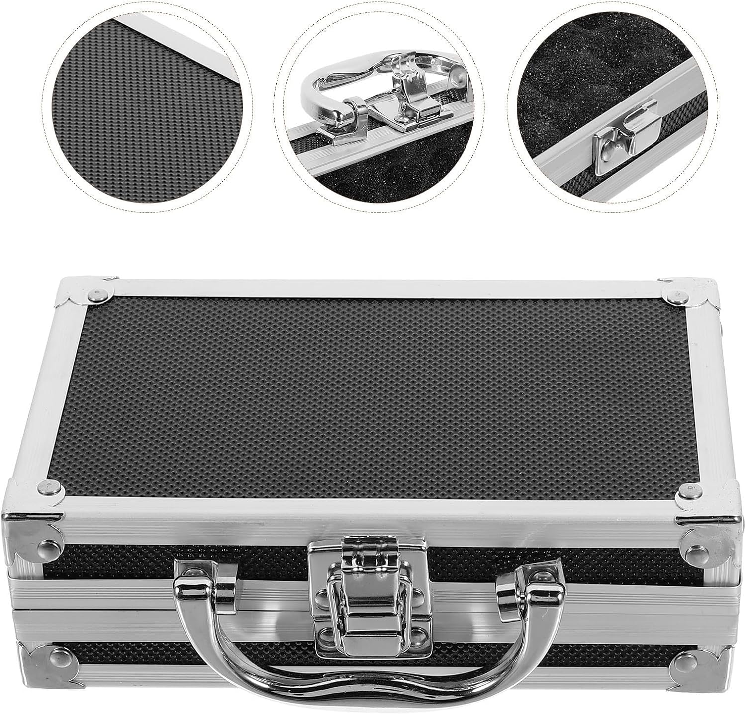  ULTECHNOVO Boîte à Outils De Voyage Portable En Alliage D'aluminium Mousse Antichoc, Mallette Noire Pratique Pour Rangement Et Organisation D'outils De Travail