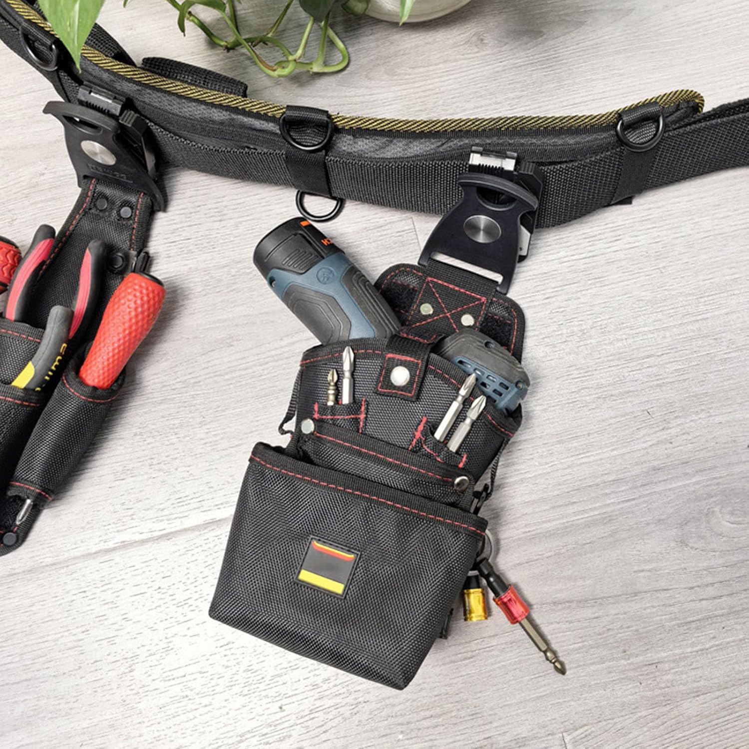  Poche à Outils Pour Ceinture - Sac Porte-Outils Ceinture Aimanté - Organisateur Résistant Aux Rayures Pour Électricien Sur Chantier BTP Et Atelier