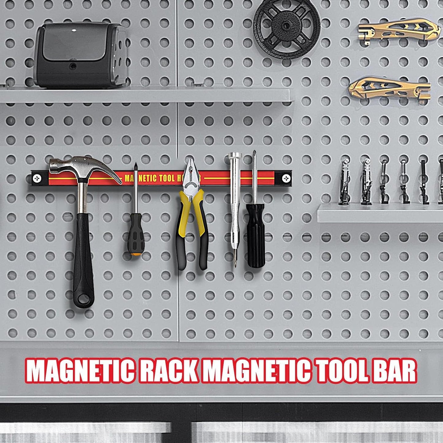  Organisateur D'outils Magnétique, Bande Porte-outils Magnétique - Support De Stockage D'outils De Grande Capacité,Organisateur Peu Encombrant Pour Atelier, Atelier De Réparation Automobile, M
