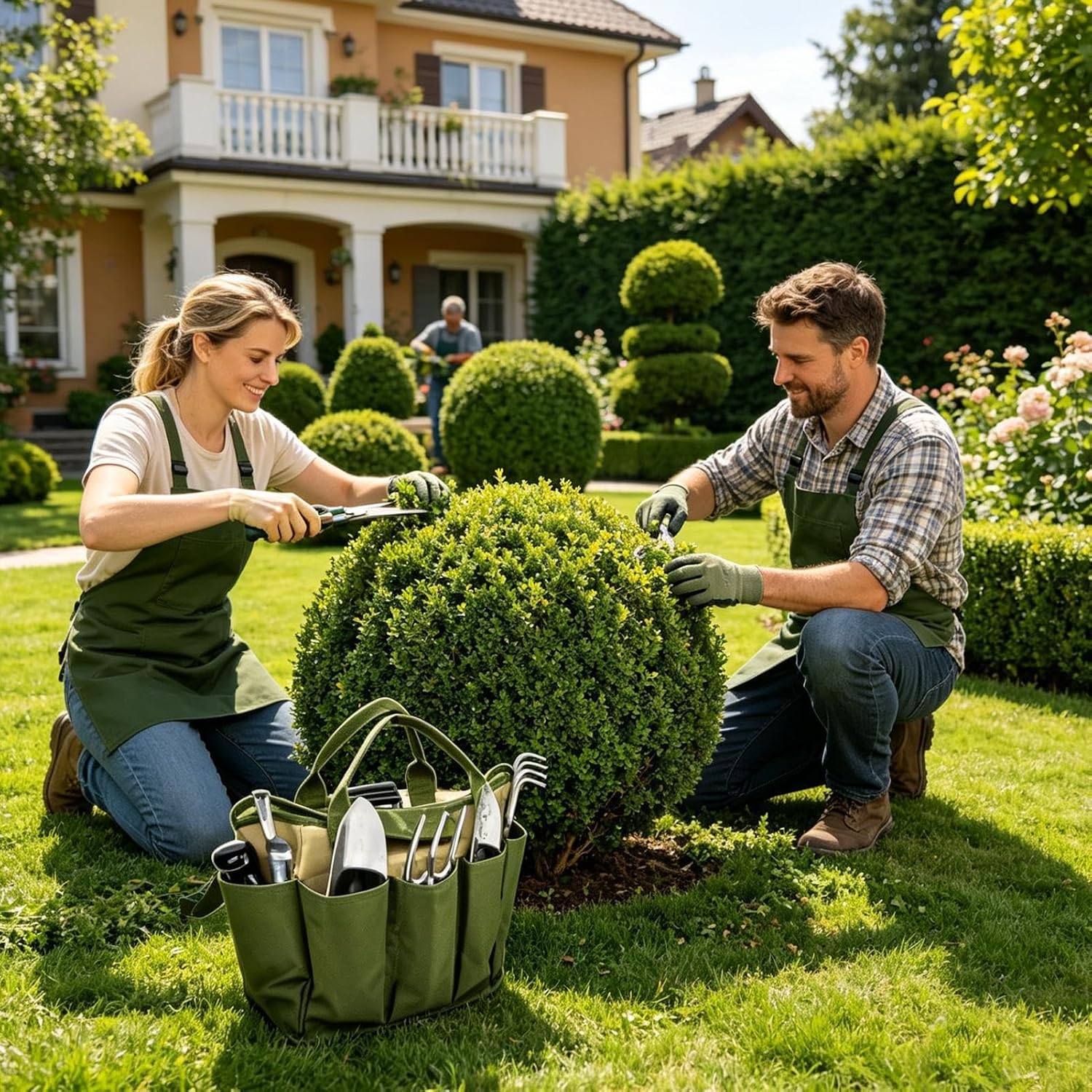 GENERIC Sac De Rangement Robuste, Organiseur D'outils De Jardinage, Utilitaire Avec Doublure Imperméable, Système De Poche, Sac De Transport Portable Avec Design Robuste, Entretien Extérieur Pour Truelles Et