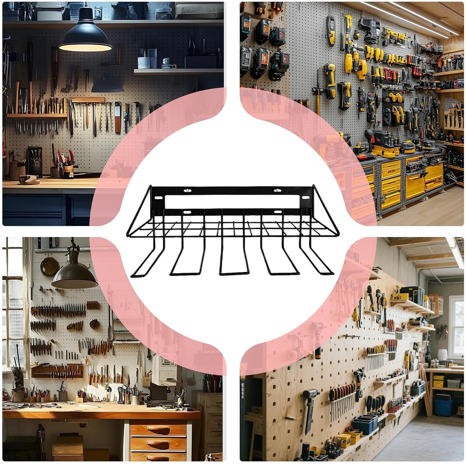  Generisch Porte-outils | Rangement En Métal Pour Garage, Maison, Abri De Jardin, Rangement Pour Perceuses