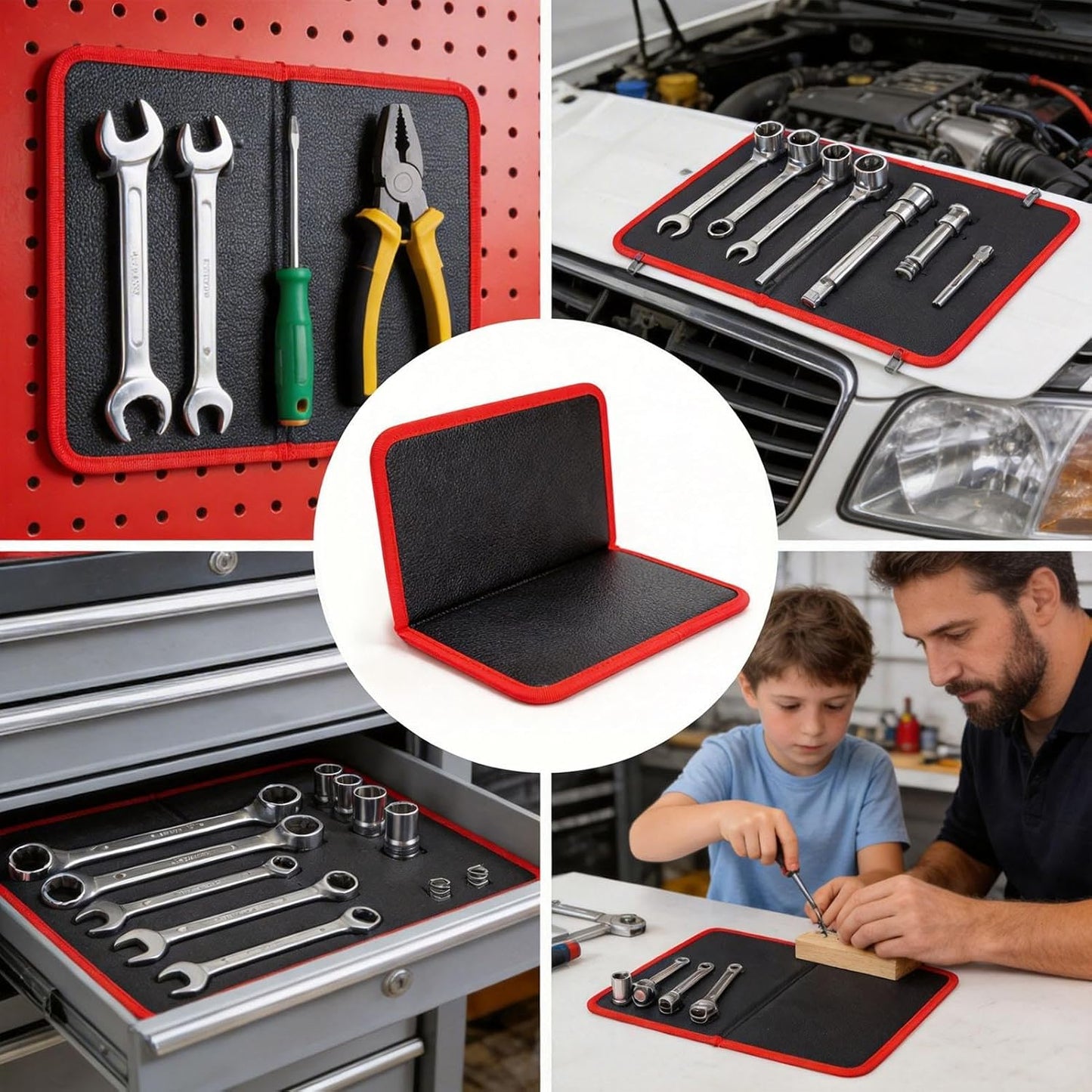  Tapis à Outils Magnétique - Organisateur De Pièces Avec Aimants,Tapis De Travail Magnétique | Pour Garage Maison Voiture Auto Bricolage Électronique Clés Tournevis Boulons